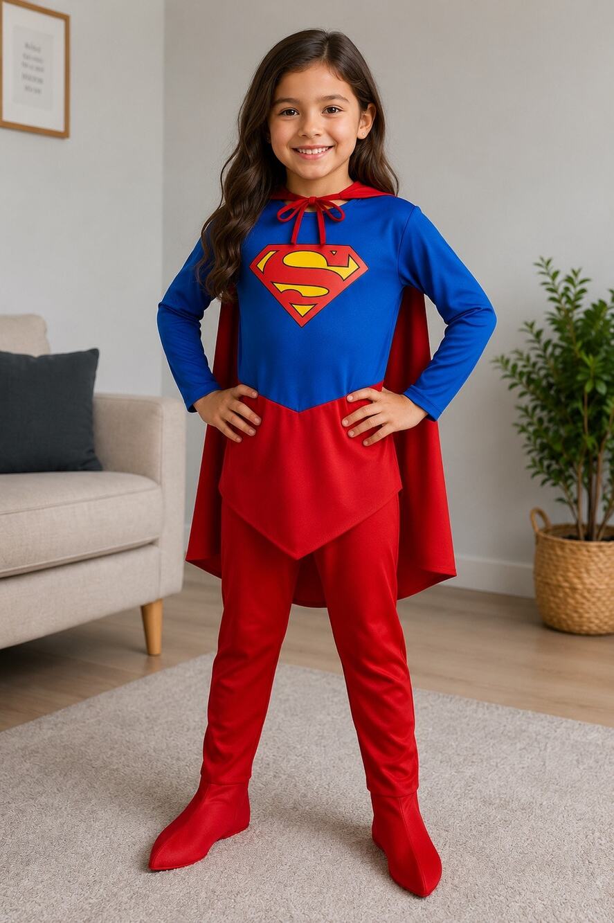 DC Super Hero Girls Supergirl Costume Small Cape Rubie’s Halloween Cosplay